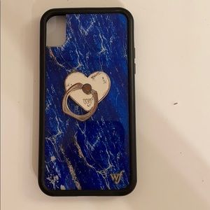 Marble Blue Wildflower Case (Iphone XR)